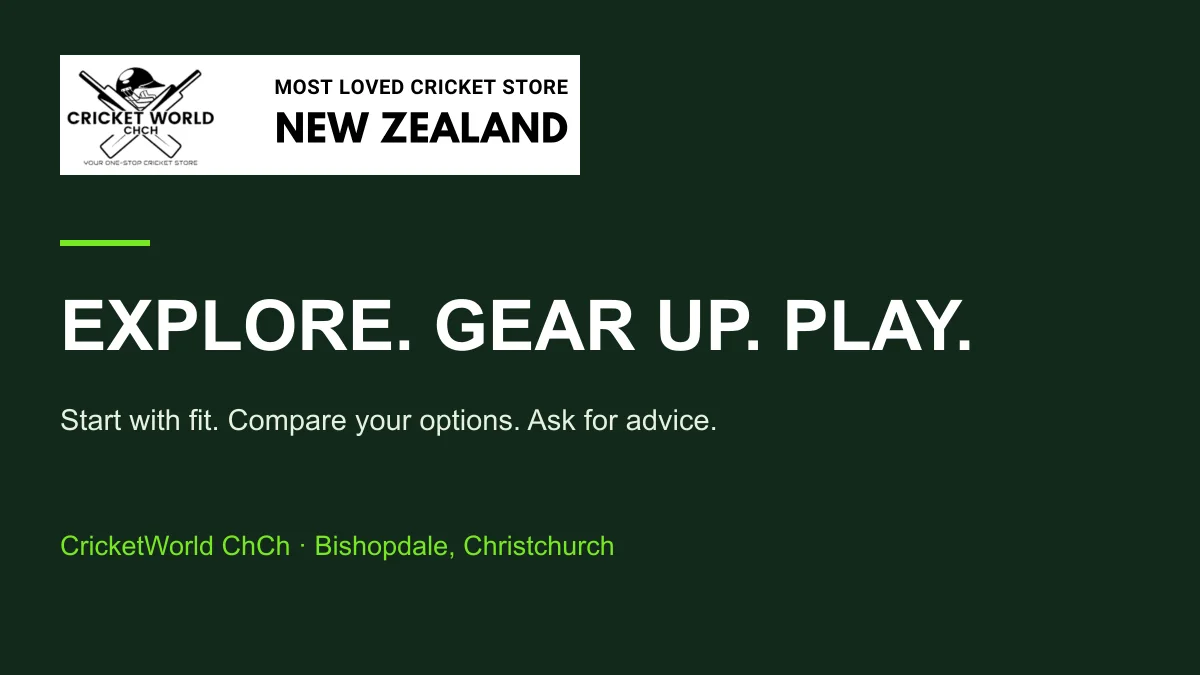 CricketWorld ChCh logo and Explore Gear Up Play call to action